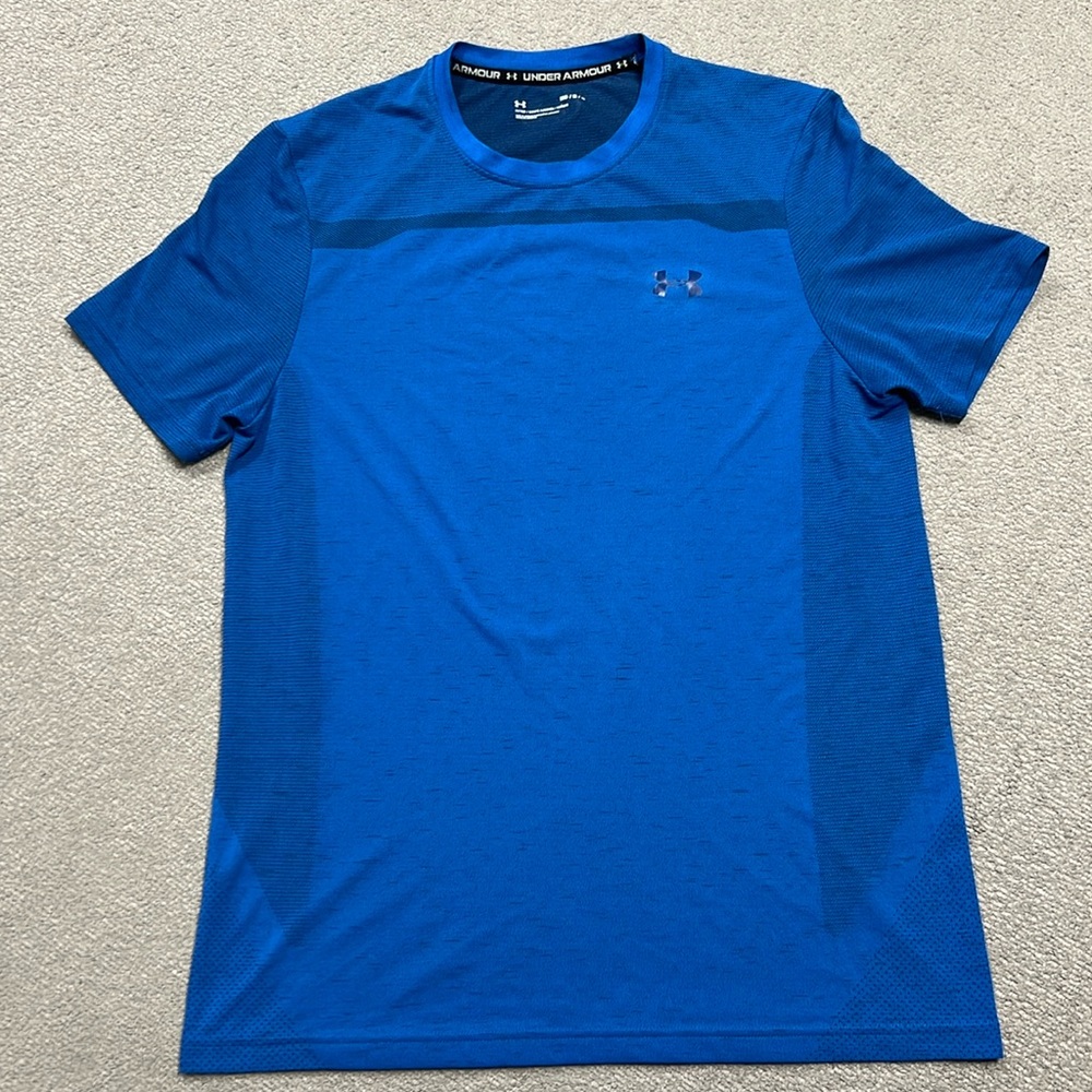 Under Armour Fitted T Shirt Blue - Medium